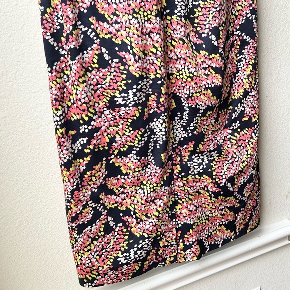 LK Bennett Dr Gabriel Shift Dress Navy Blue/Pink/Yellow Abstract Blossom Sz 6 - Picture 10 of 14